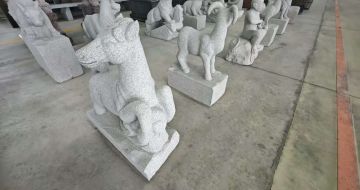 兰州芝麻白雕刻 十二生肖 异形雕刻