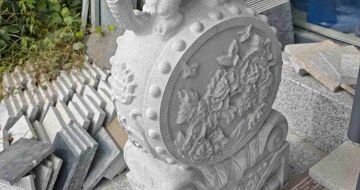 兰州芝麻白抱鼓石 庭院抱鼓石