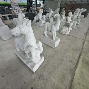 兰州芝麻白雕刻 十二生肖 异形雕刻
