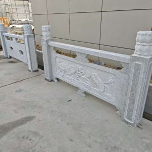 兰州芝麻白河道栏杆 石材栏杆