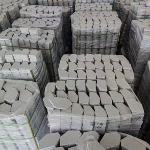 兰州芝麻白石材冰裂纹，碎拼。