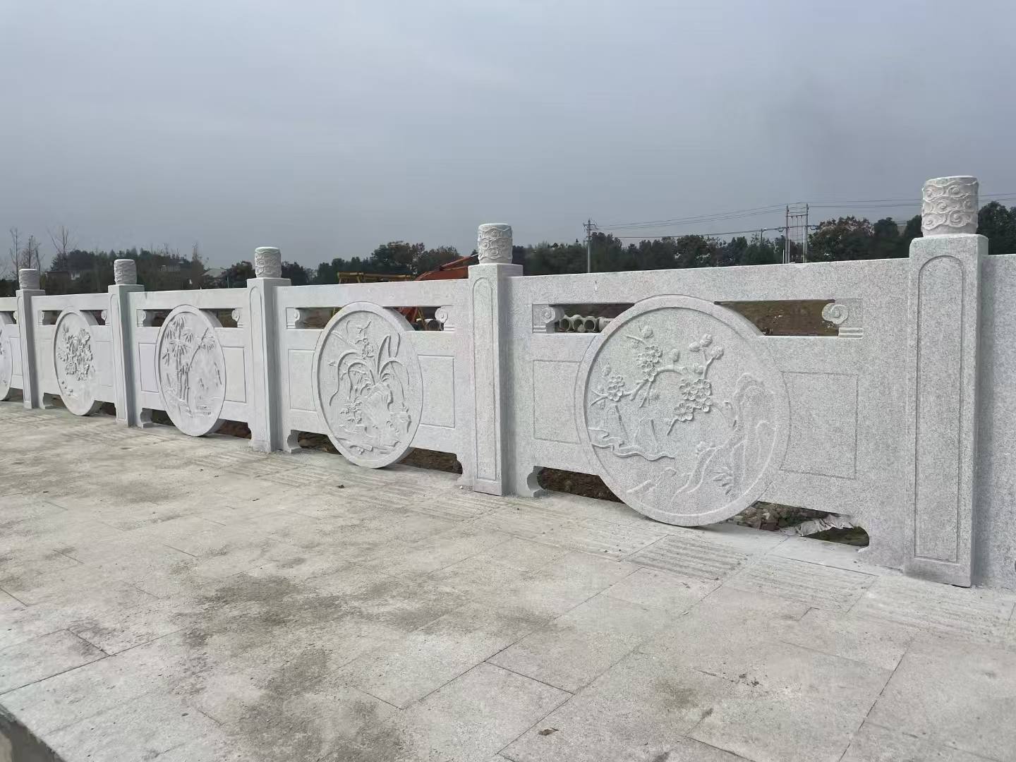 兰州芝麻白河道栏杆 石材栏杆