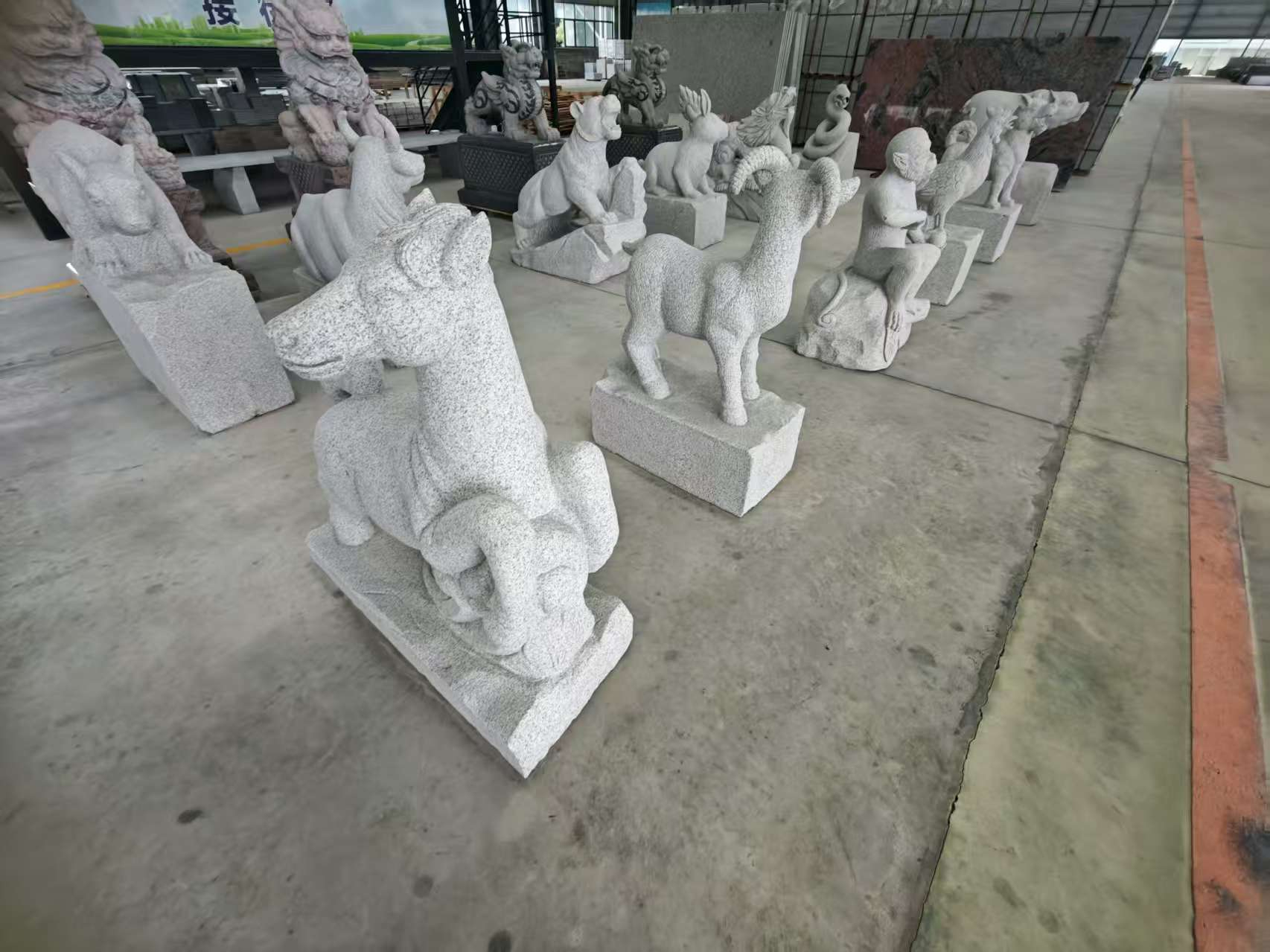 兰州芝麻白雕刻 十二生肖 异形雕刻